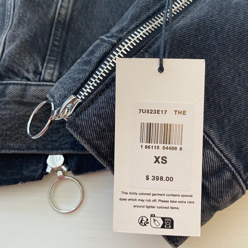 7 For All Mankind Oversized Oli Cropped Trucker Jacket in Hustle (NWT) Size XS - Picture 7 of 16